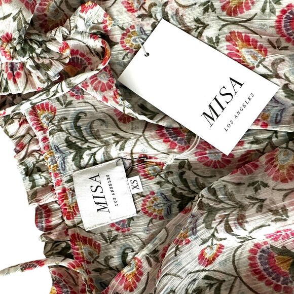 Misa Los Angeles Amata Dress In Somerset Floral Chiffon Bohemian Maxi XS NWT - Picture 15 of 16